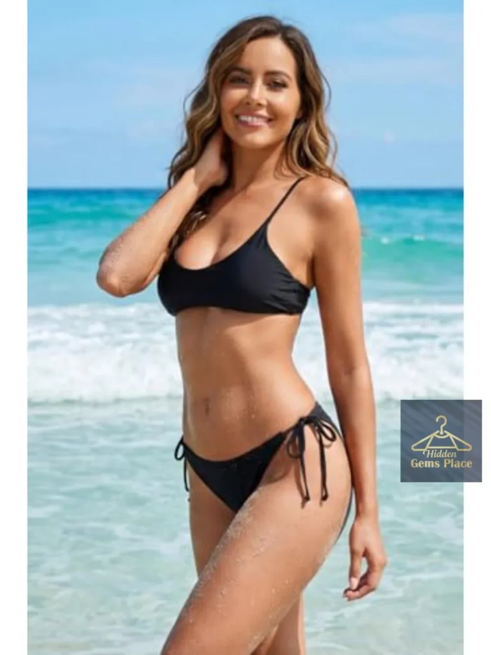 Women's Side Tie Bikini Bottom Moderate Coverage Adjustable Swim Bottom